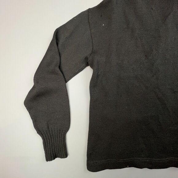 Vtg Wool 50s Revere Yellow K Varsity Cardigan Sweater Men Large Letterman Black - Picture 10 of 11